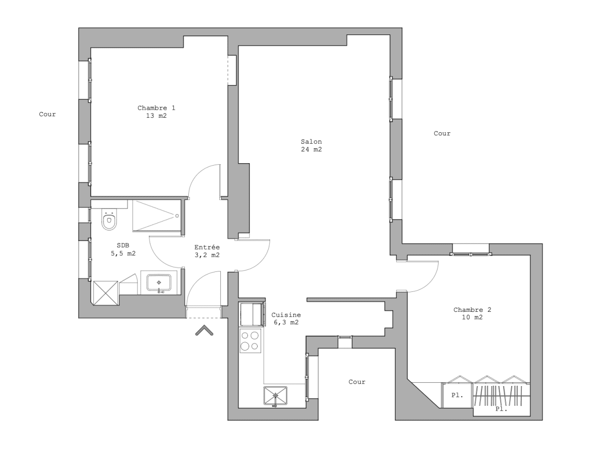 Appartement de 62.0 m² à Paris