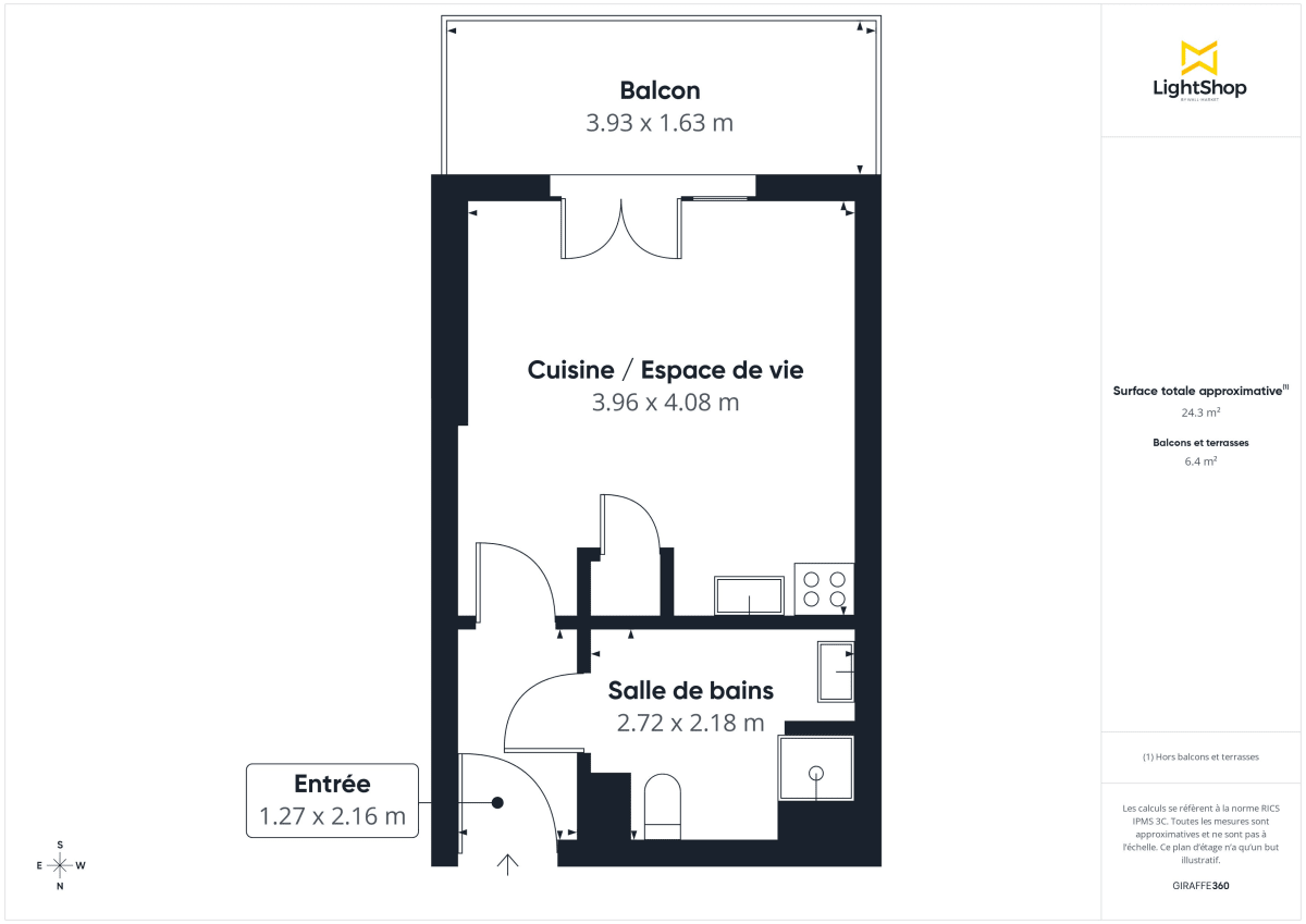 Appartement de 24.77 m² à Lyon