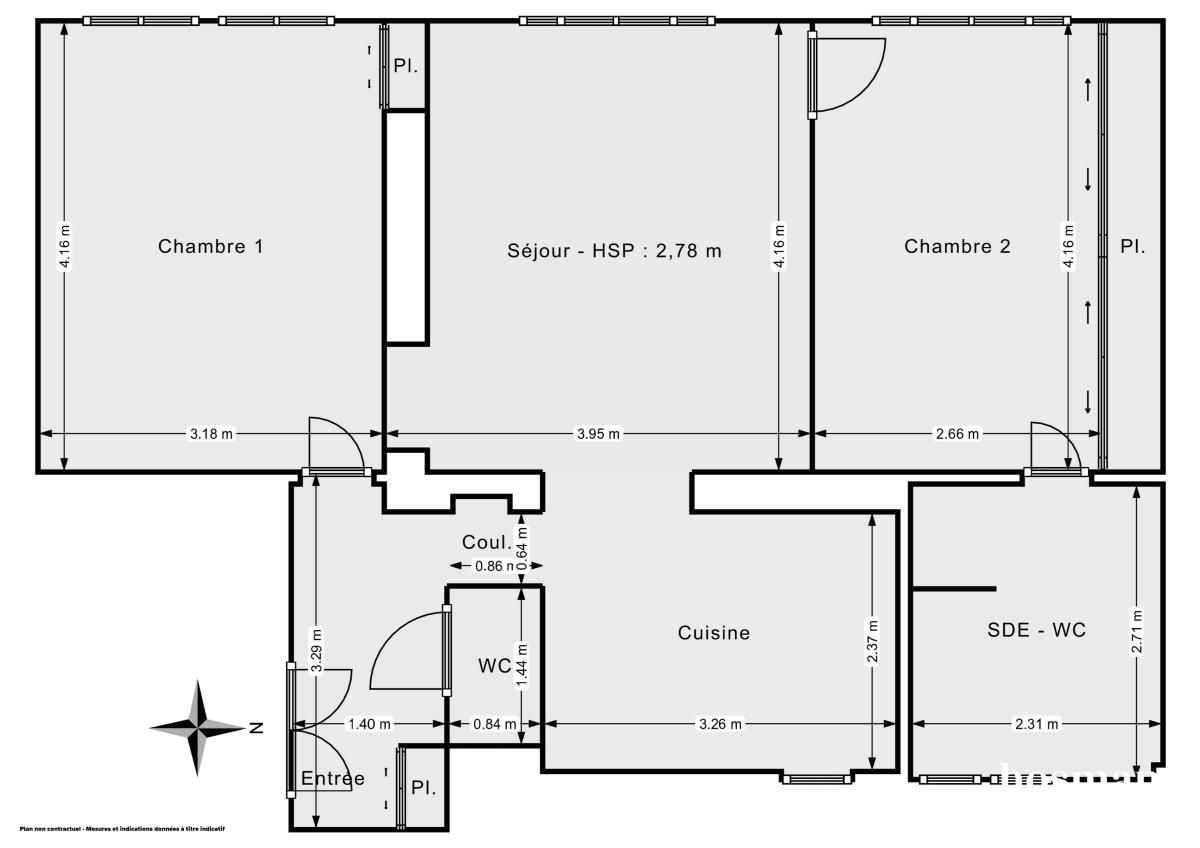 Appartement de 61.59 m² à Paris