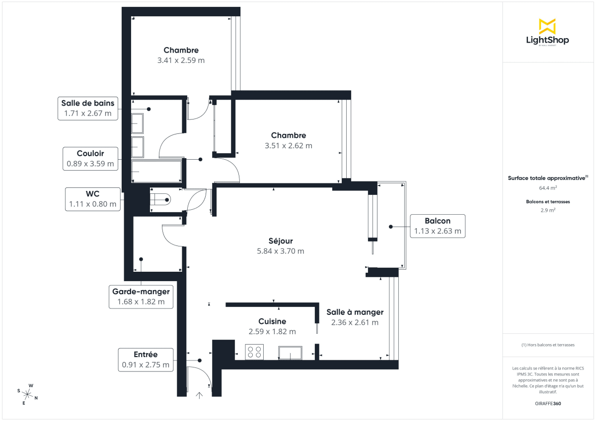 Appartement de 67.0 m² à Levallois-Perret