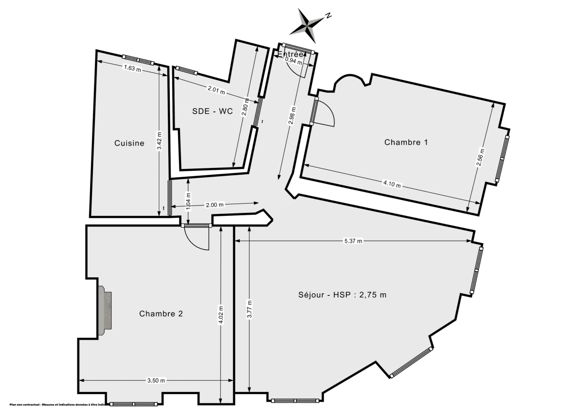 Appartement de 58.39 m² à Clichy