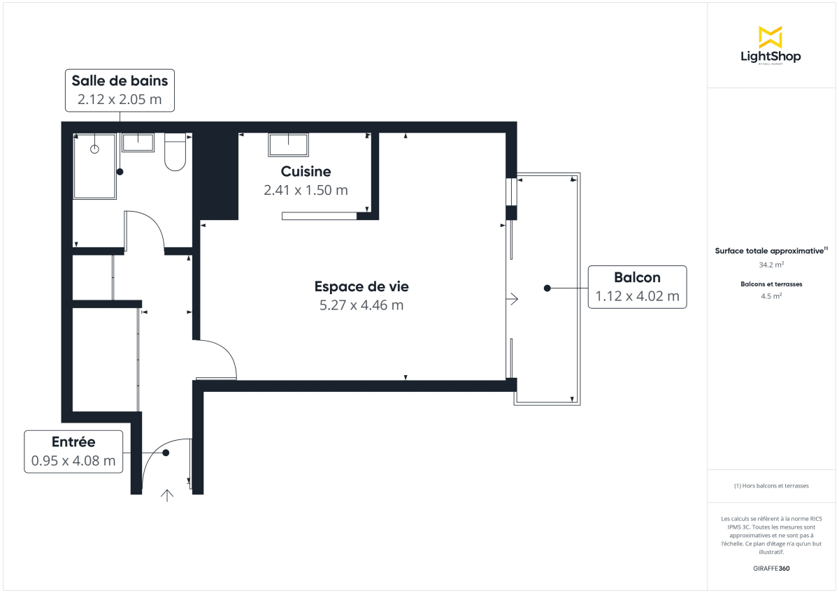 Appartement de 33.0 m² à Paris