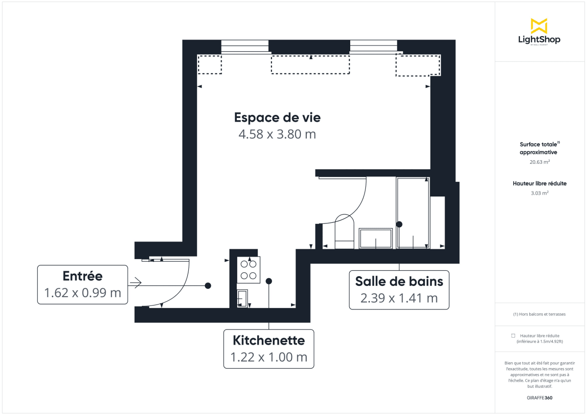 Appartement de 19.22 m² à Paris