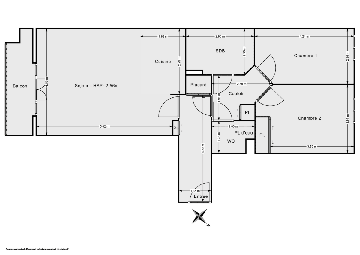 Appartement de 66.6 m² à Puteaux