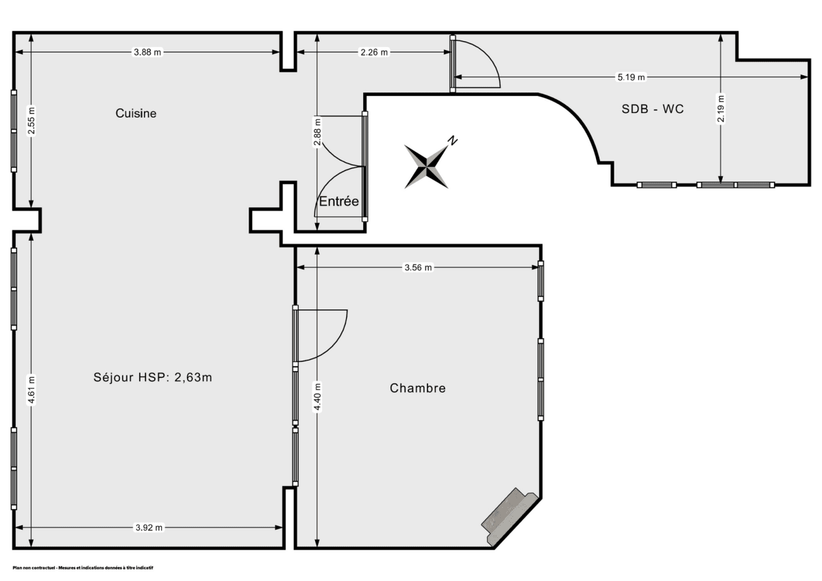 Appartement de 55.0 m² à Paris