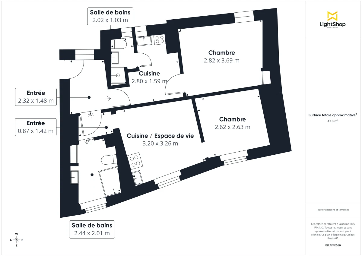 Appartement de 46.33 m² à Paris