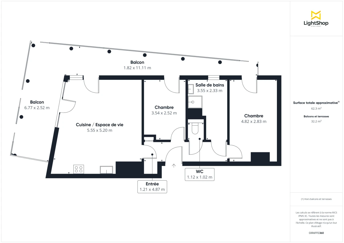 Appartement de 61.58 m² à Nantes