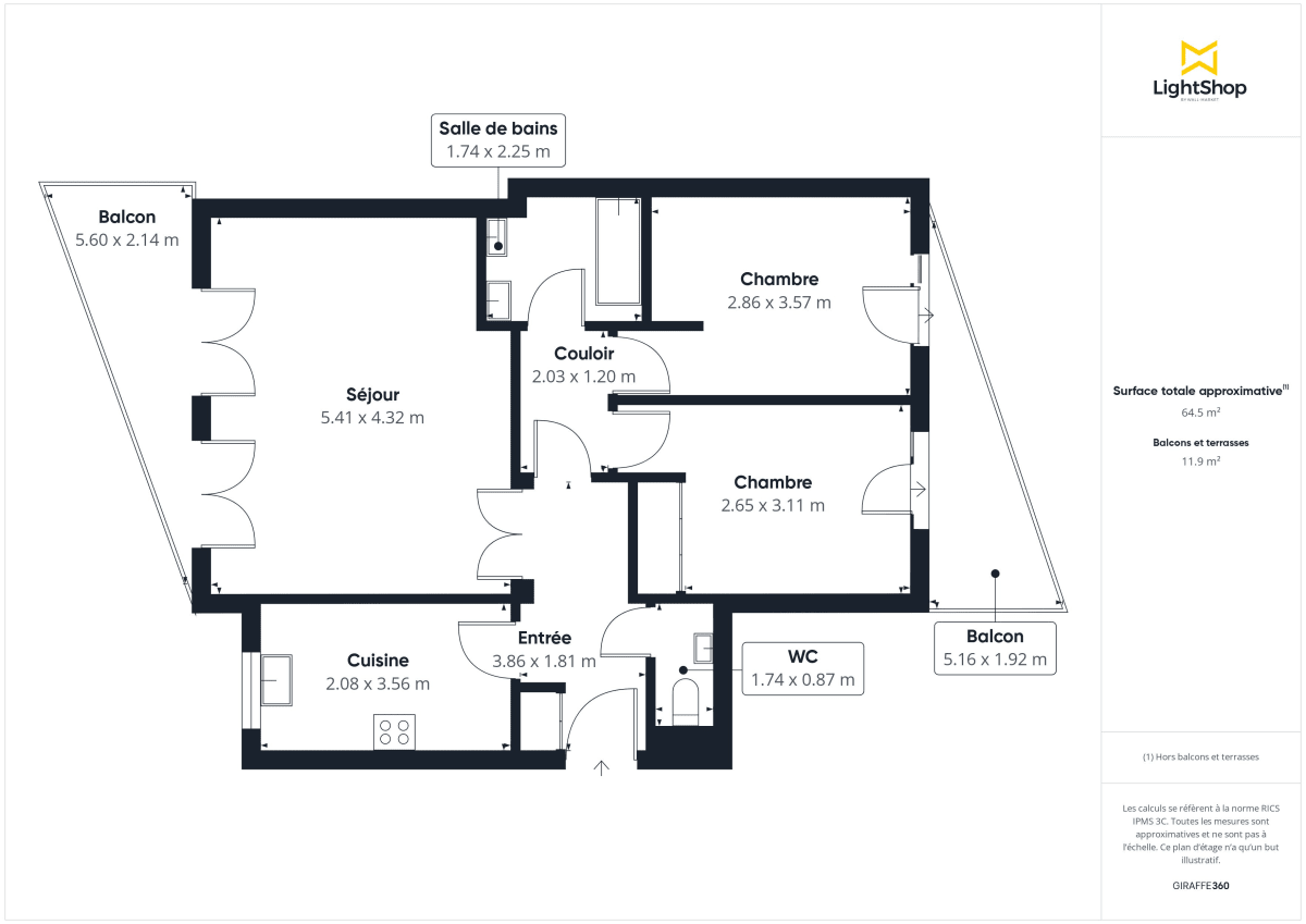 Appartement de 65.3 m² à Paris