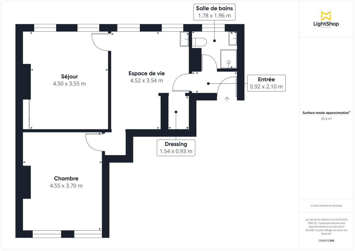 Appartement de 55.76 m² à Paris