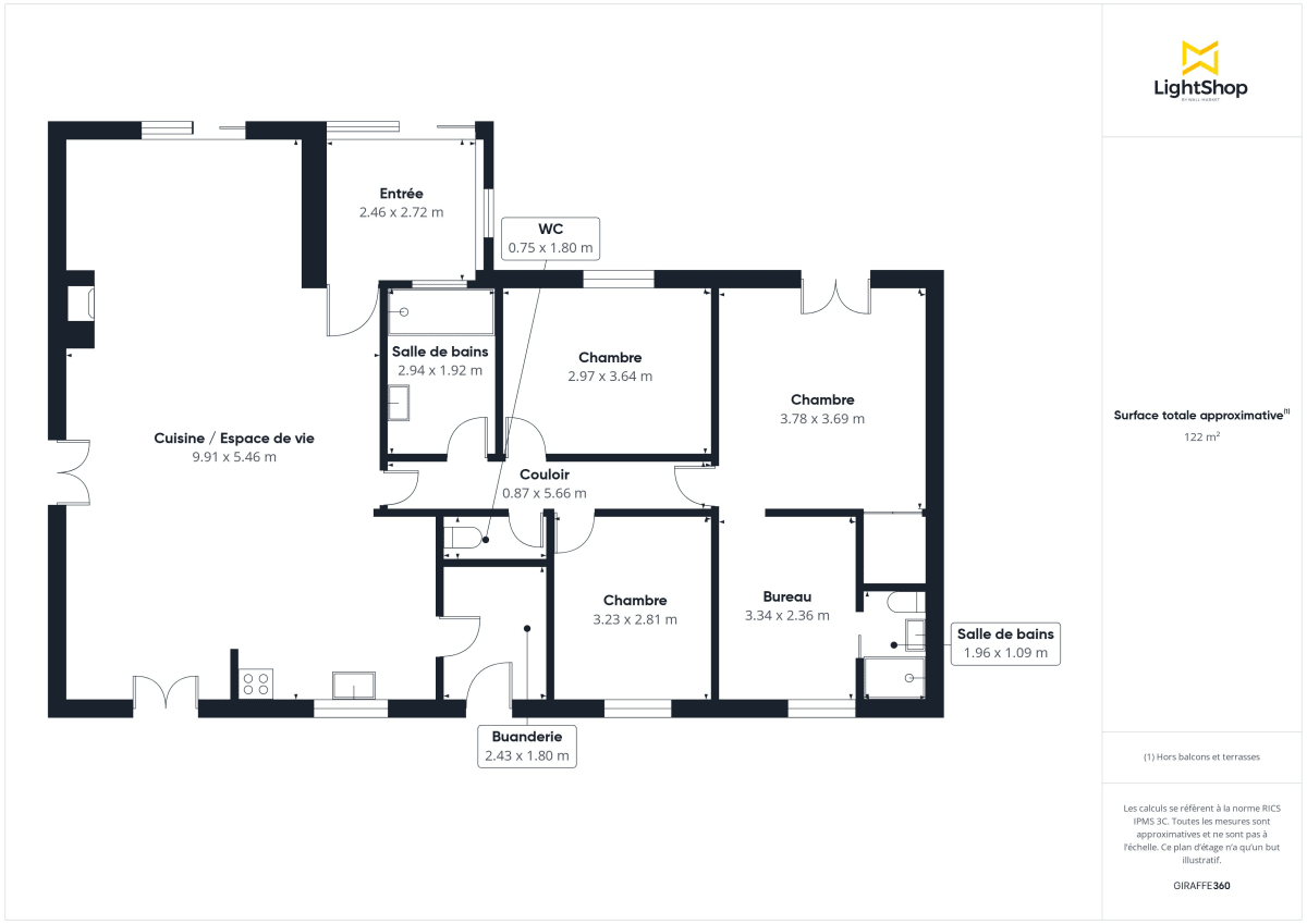 Maison de 122.98 m² à Pessac