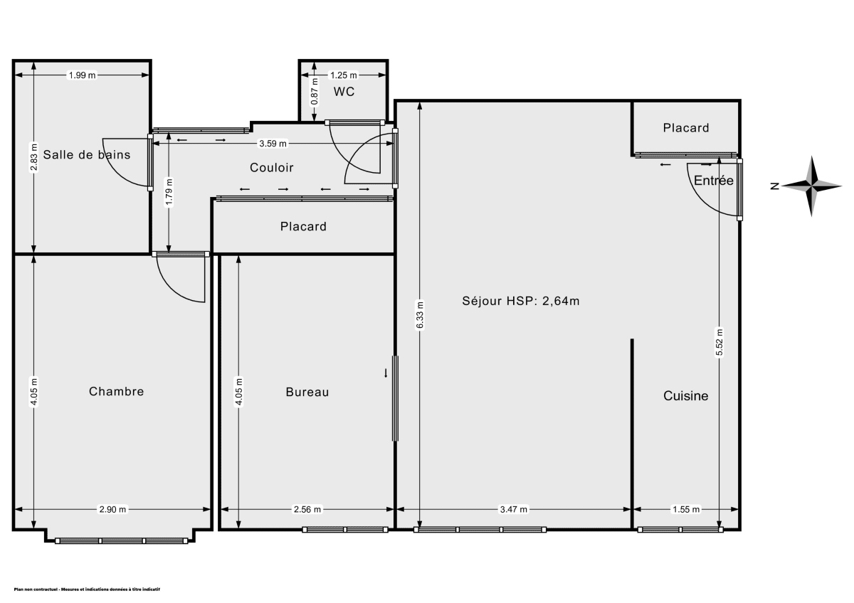 Appartement de 65.54 m² à Paris