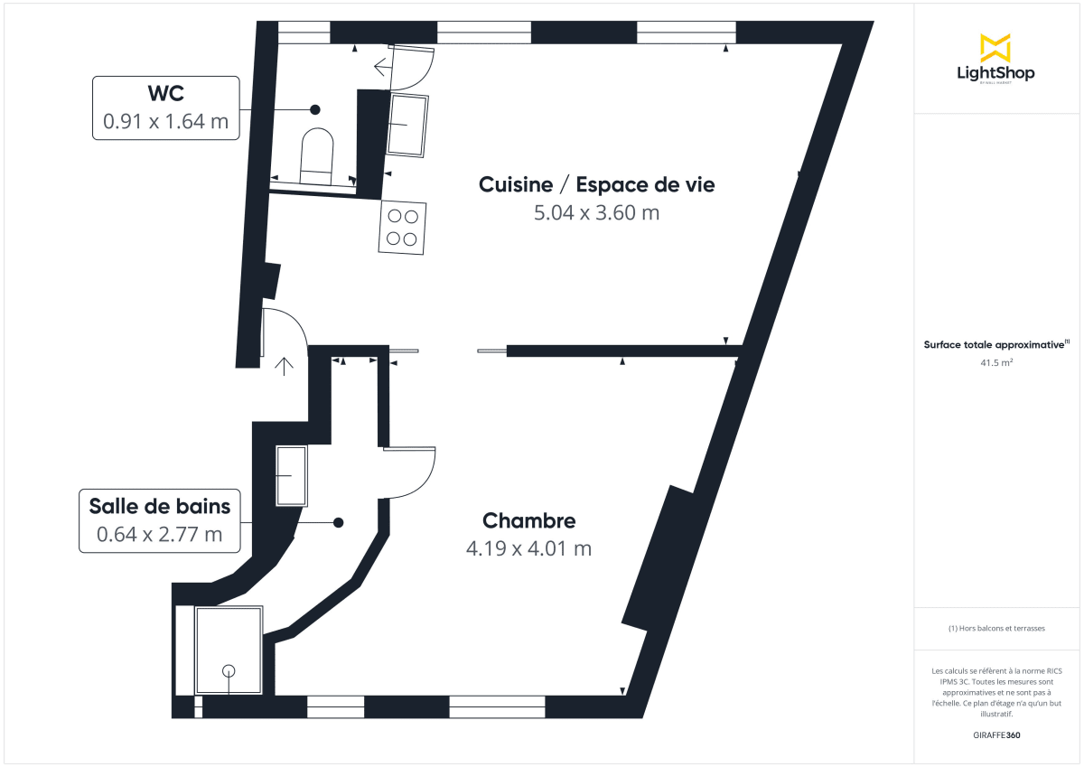 Appartement de 41.3 m² à Paris