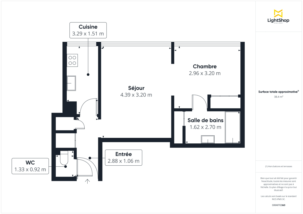 Appartement de 37.2 m² à Paris