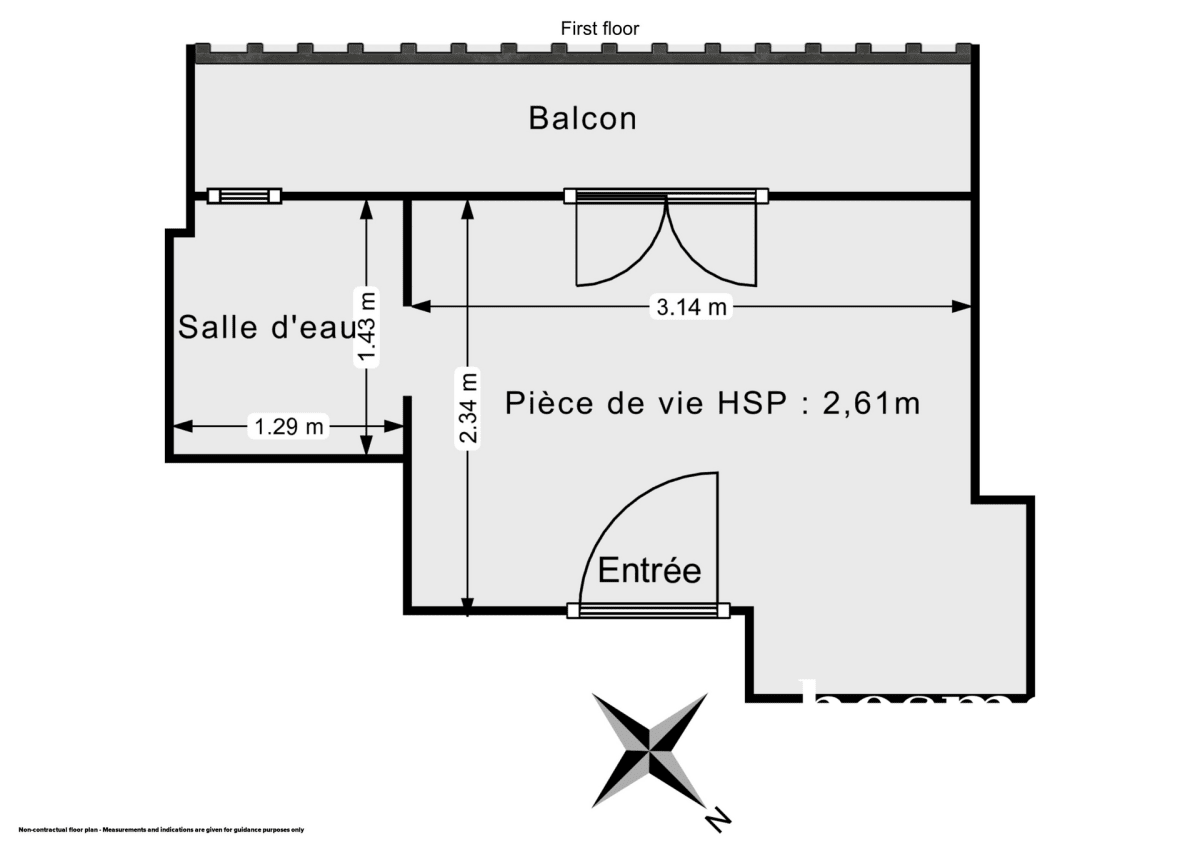 Appartement de 10.73 m² à Paris