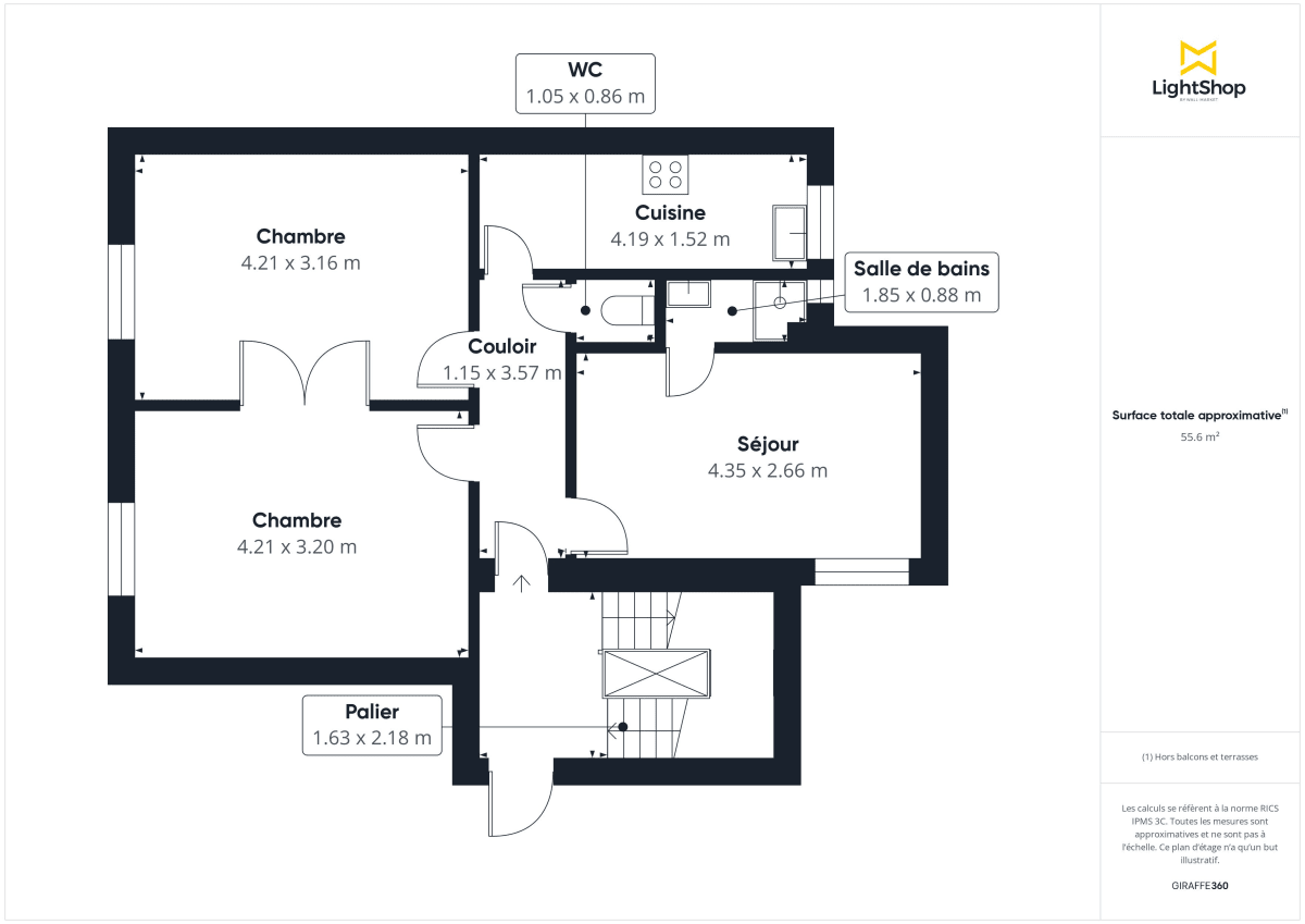 Appartement de 51.38 m² à Paris