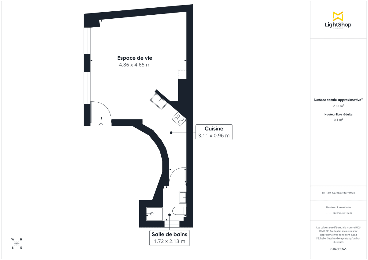 Appartement de 29.0 m² à Paris