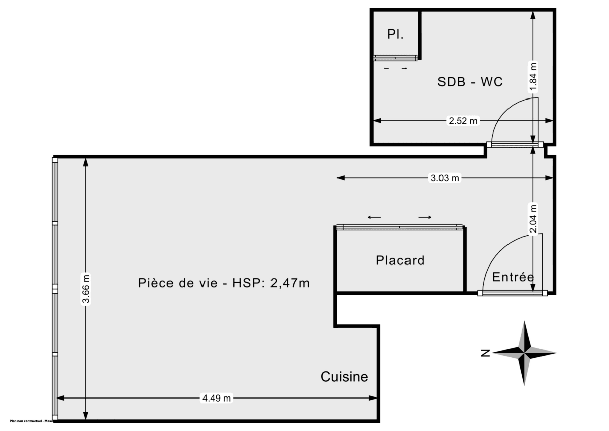 Appartement de 23.71 m² à Paris