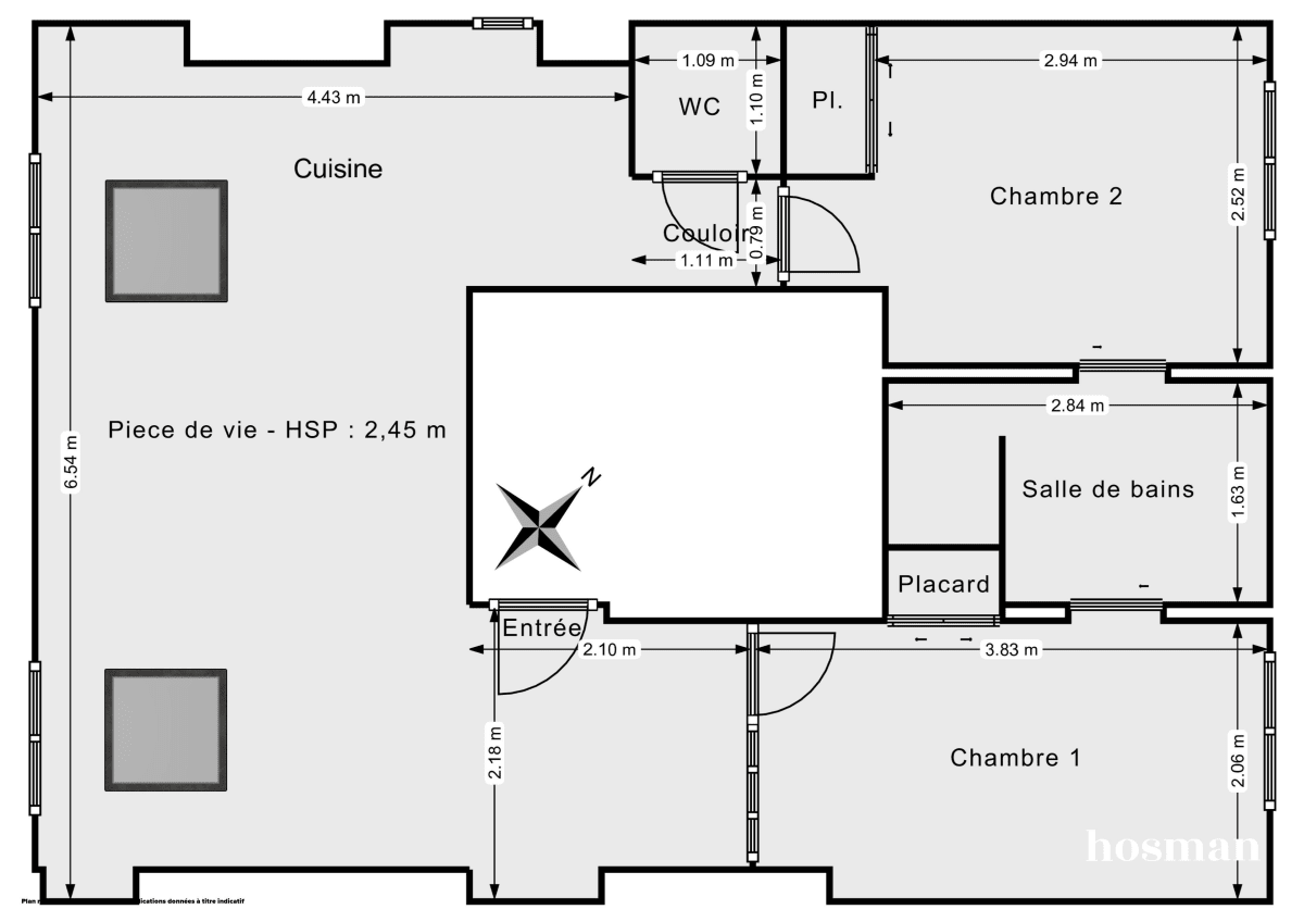 Appartement de 51.5 m² à Paris