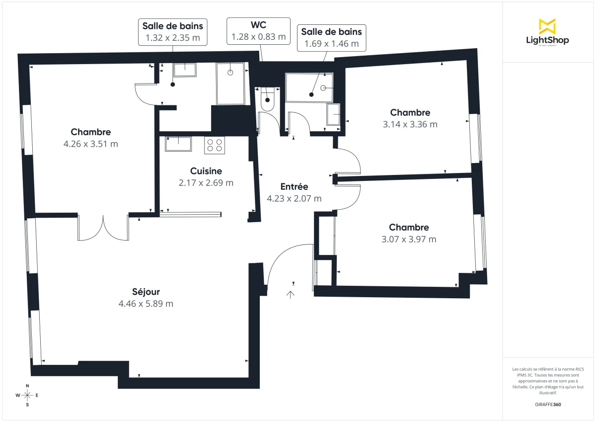 Appartement de 83.7 m² à Bordeaux