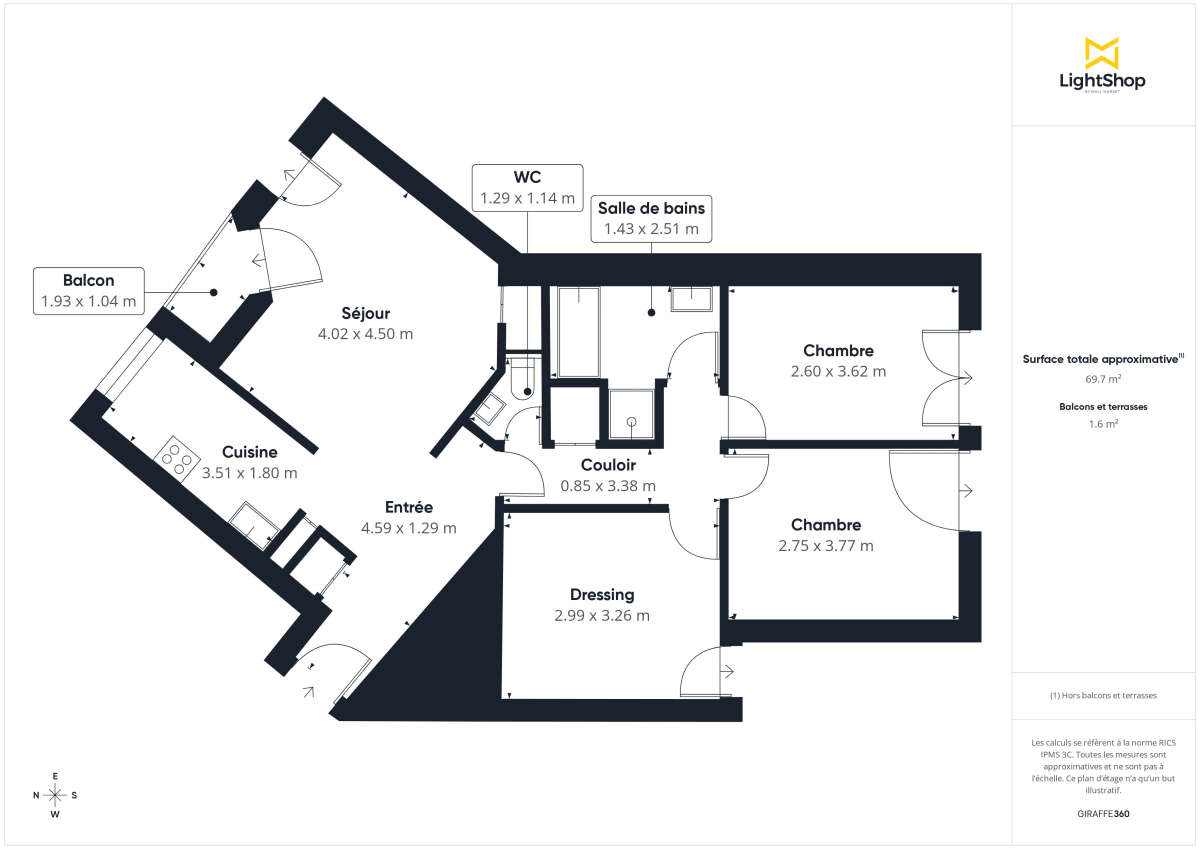 Appartement de 70.5 m² à Paris