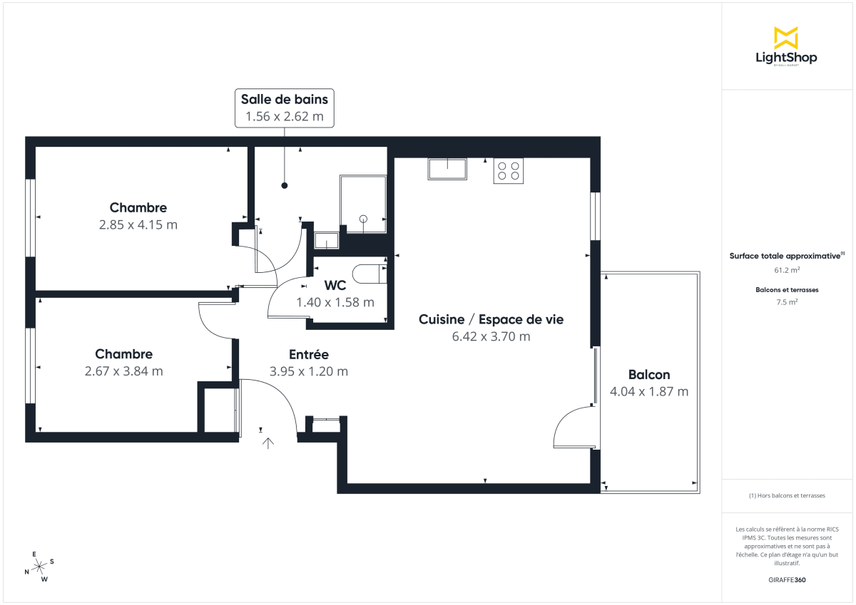 Appartement de 60.3 m² à Saint-Herblain