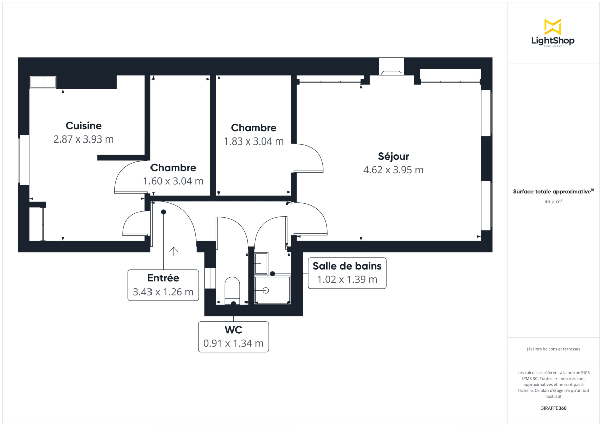 Appartement de 47.58 m² à Villeurbanne