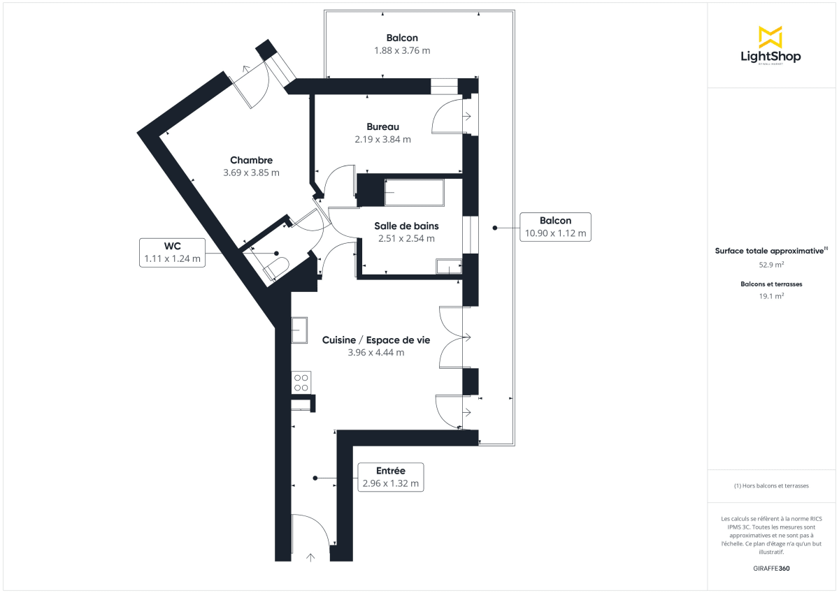 Appartement de 52.0 m² à Clichy