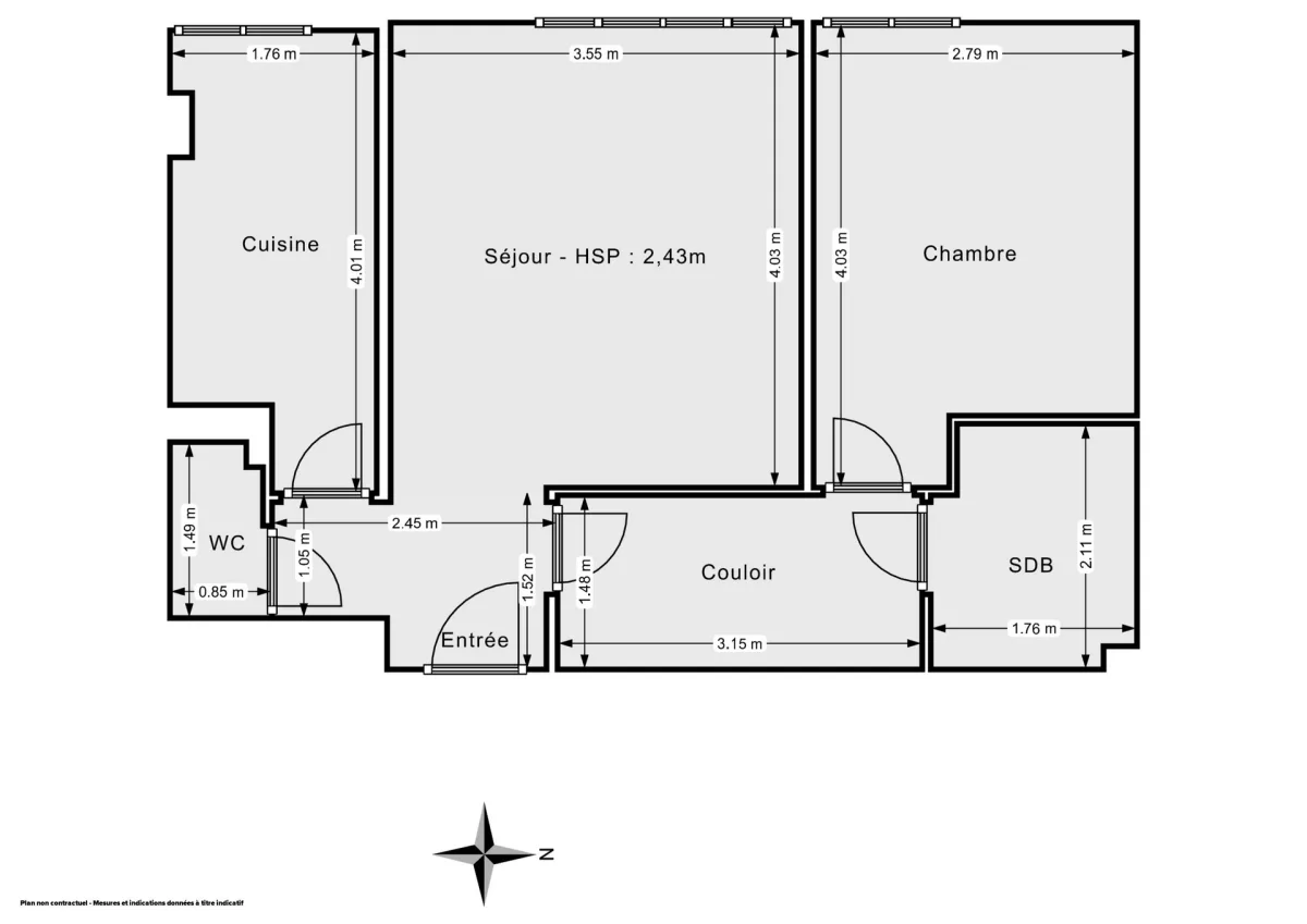 Appartement de 42.66 m² à Colombes