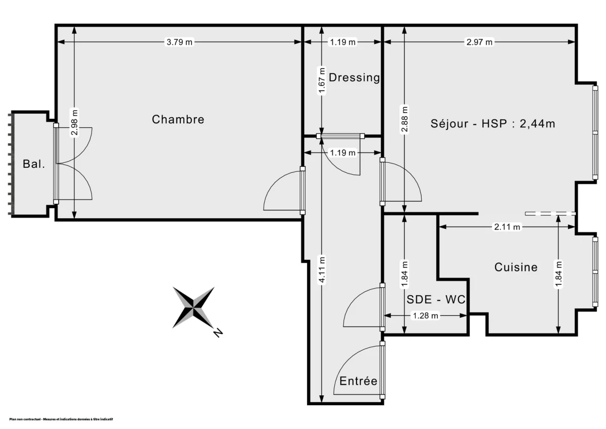 Appartement de 31.3 m² à Paris