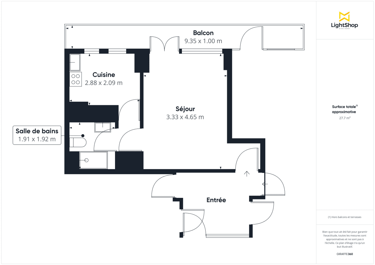 Appartement de 39.51 m² à Marseille