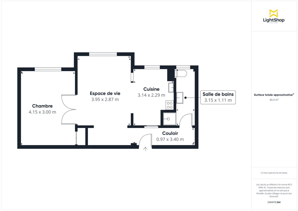 Appartement de 41.83 m² à Paris