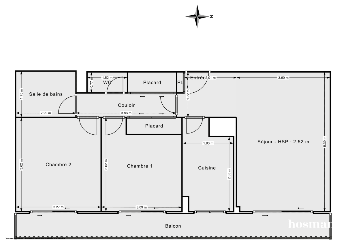 Appartement de 62.57 m² à Paris