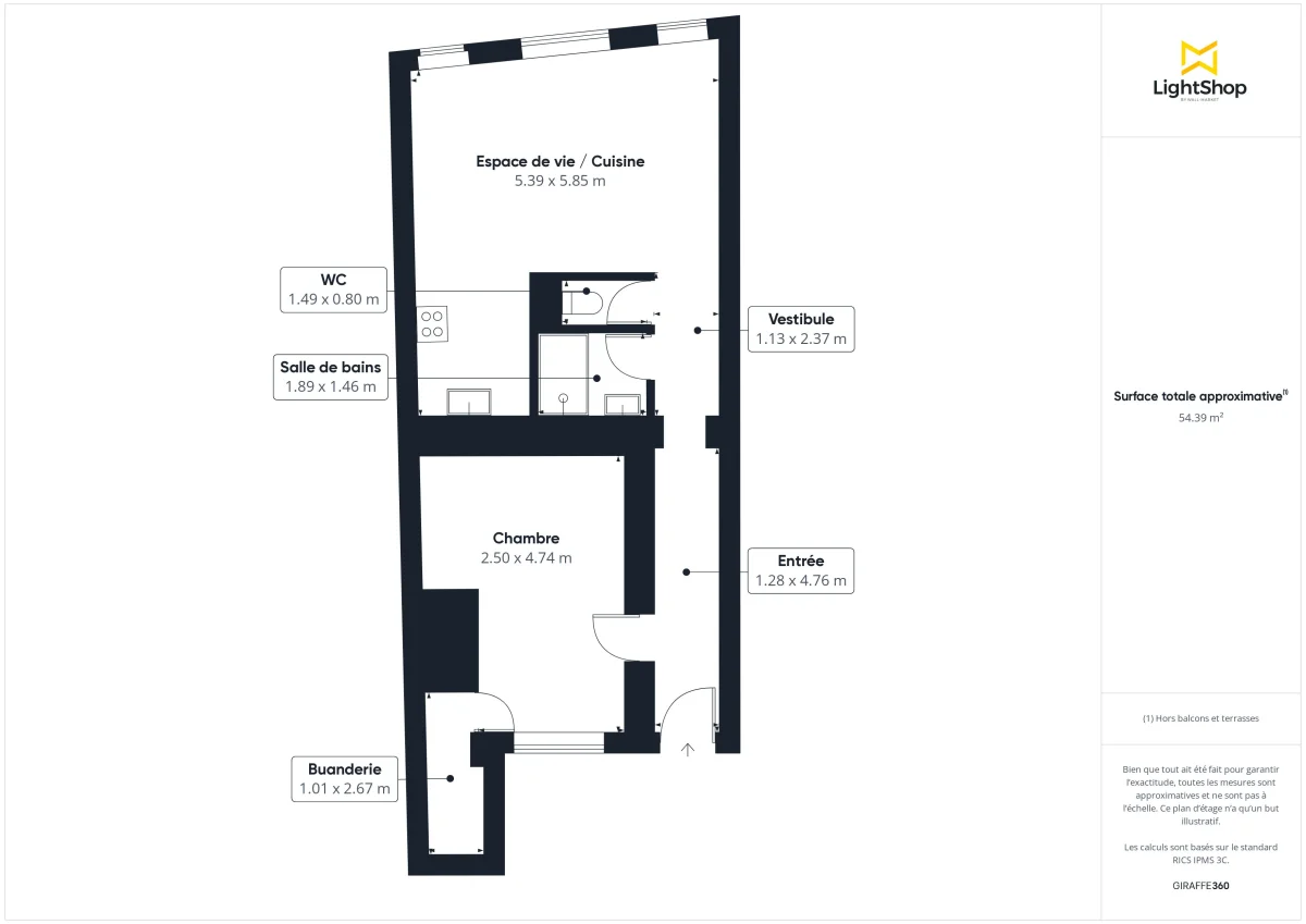 Appartement de 54.0 m² à Lyon