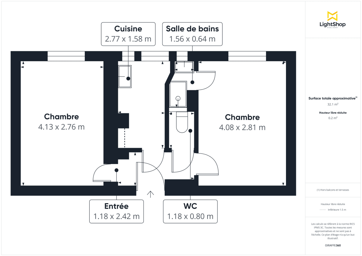 Appartement de 32.52 m² à Paris