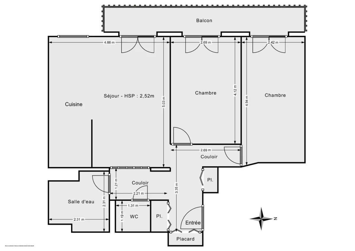 Appartement de 60.2 m² à Paris