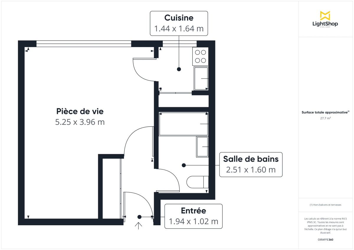 Appartement de 28.0 m² à Paris