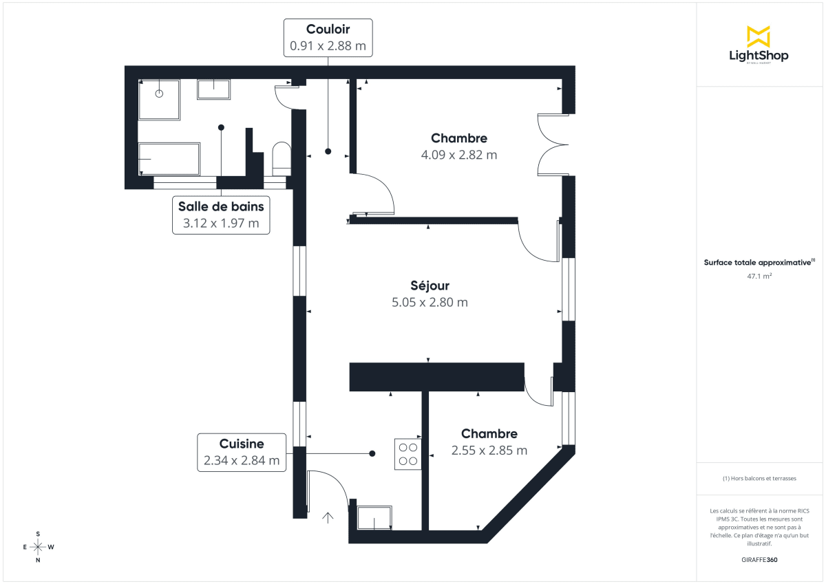 Appartement de 47.9 m² à Paris
