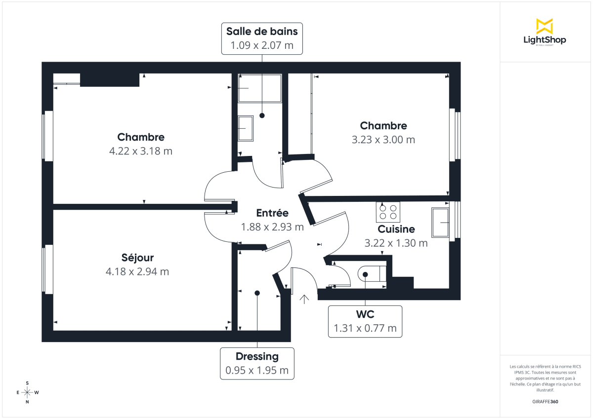 Appartement de 52.23 m² à Saint-Maurice