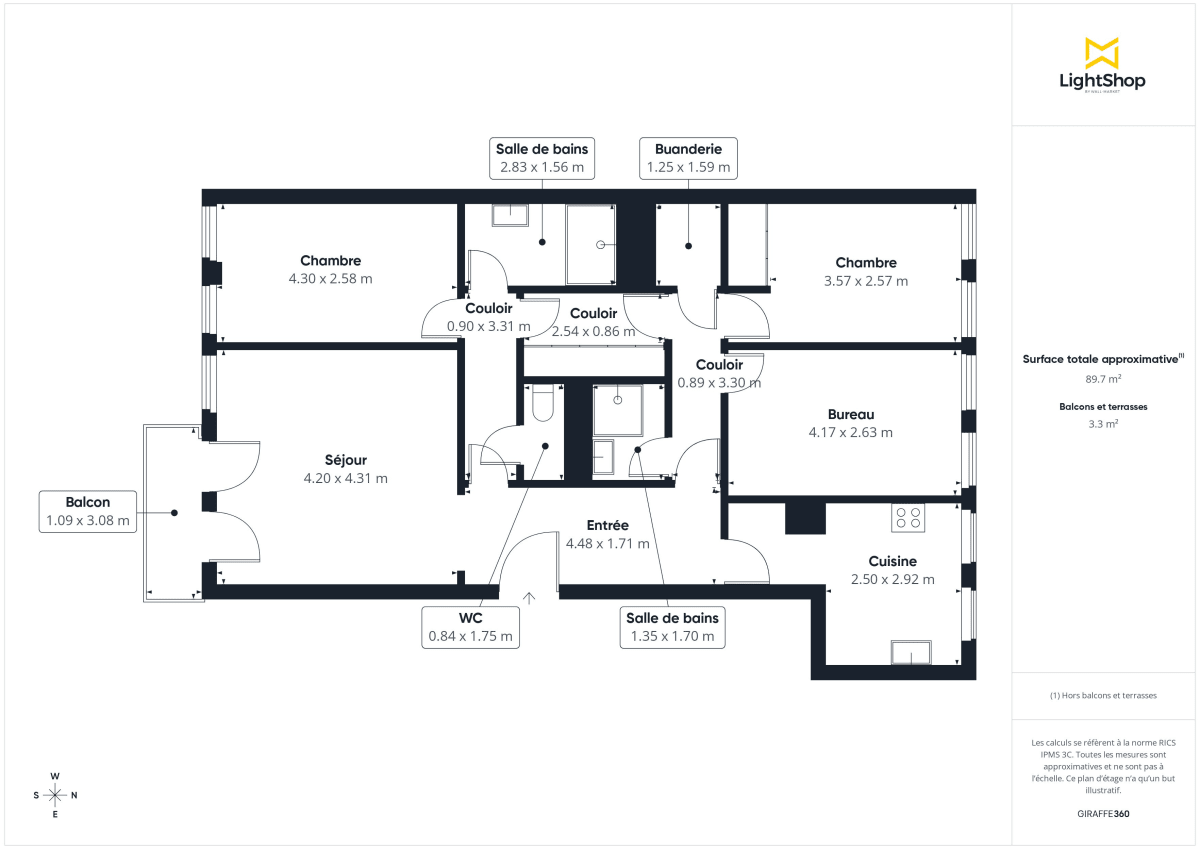 Appartement de 89.0 m² à Courbevoie