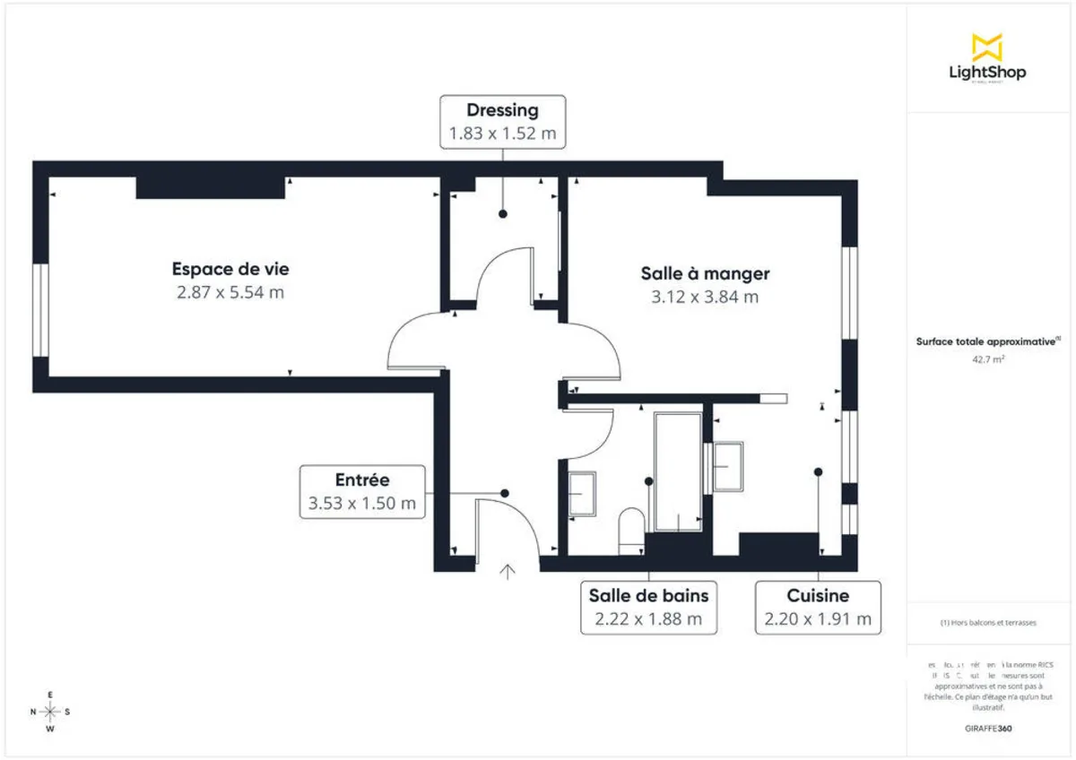 Appartement de 43.64 m² à Paris