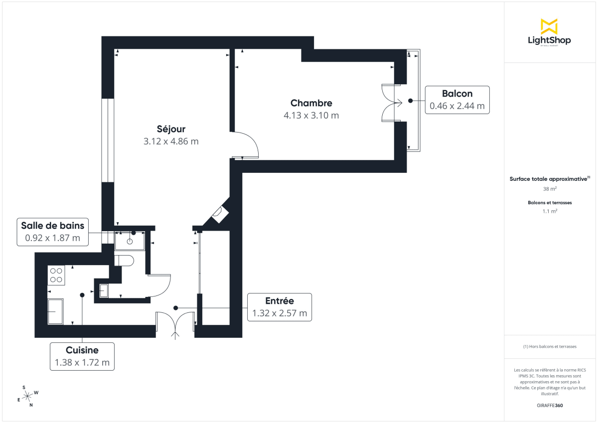 Appartement de 37.0 m² à Paris
