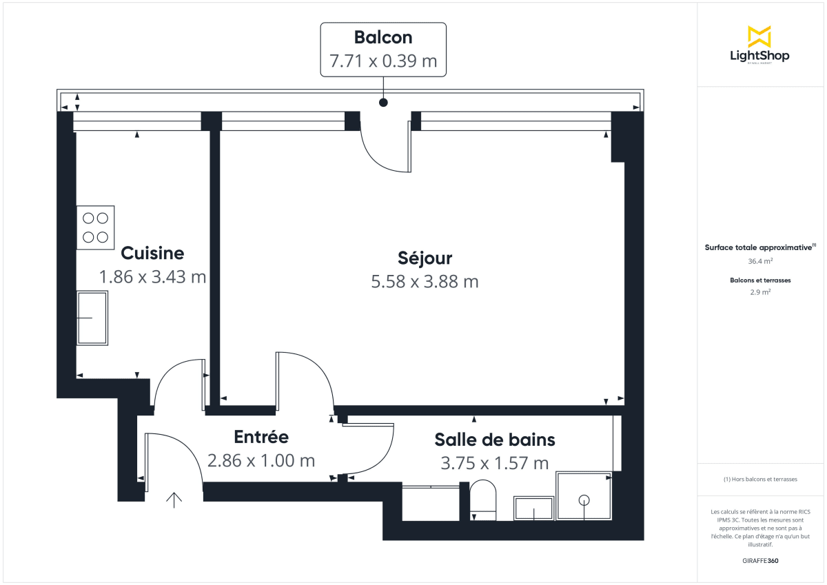 Appartement de 36.72 m² à Paris