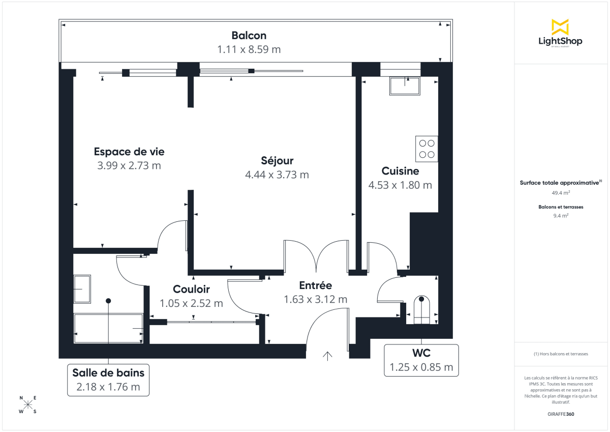 Appartement de 50.0 m² à Paris