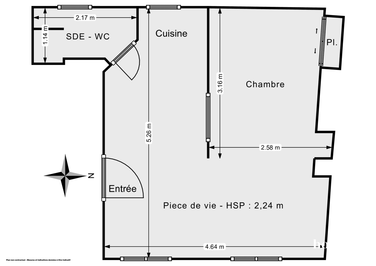 Appartement de 25.0 m² à Paris