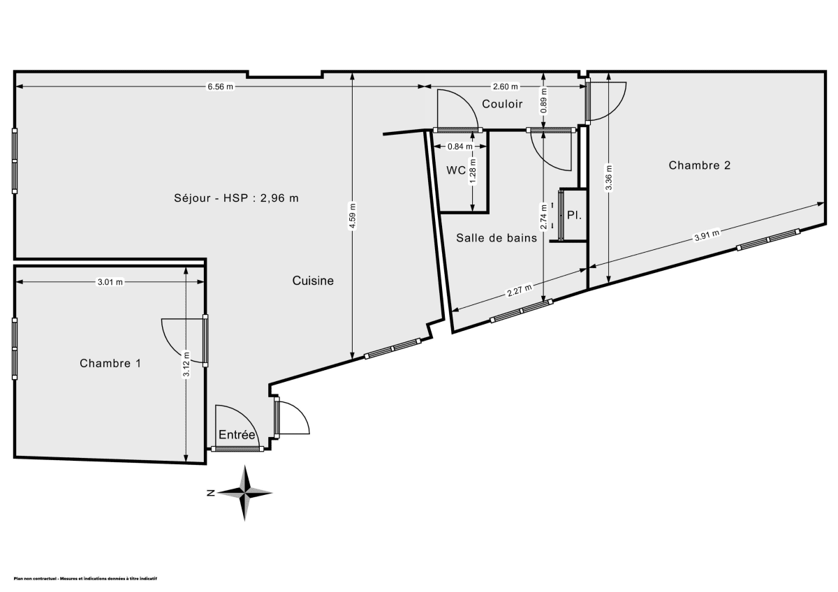 Appartement de 56.0 m² à Paris