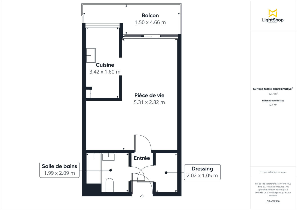 Appartement de 32.6 m² à Bron