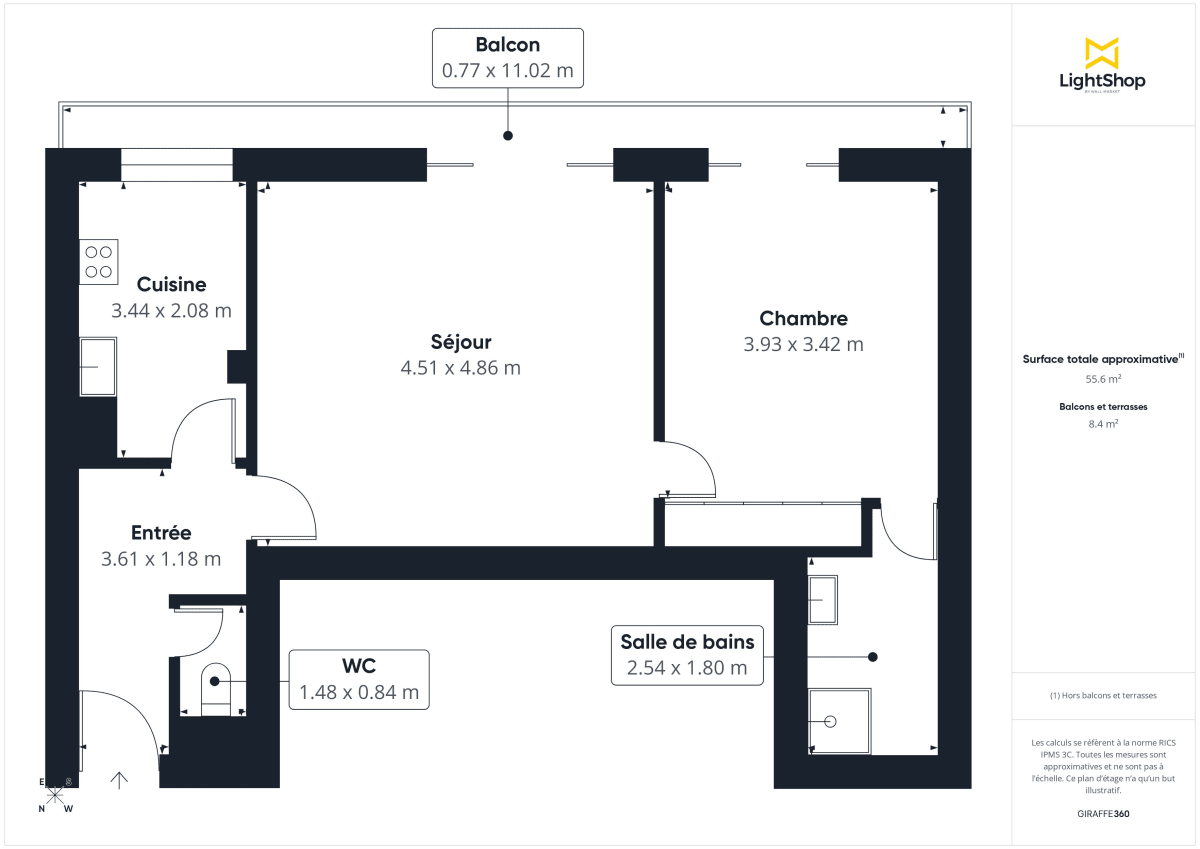 Appartement de 57.0 m² à Paris