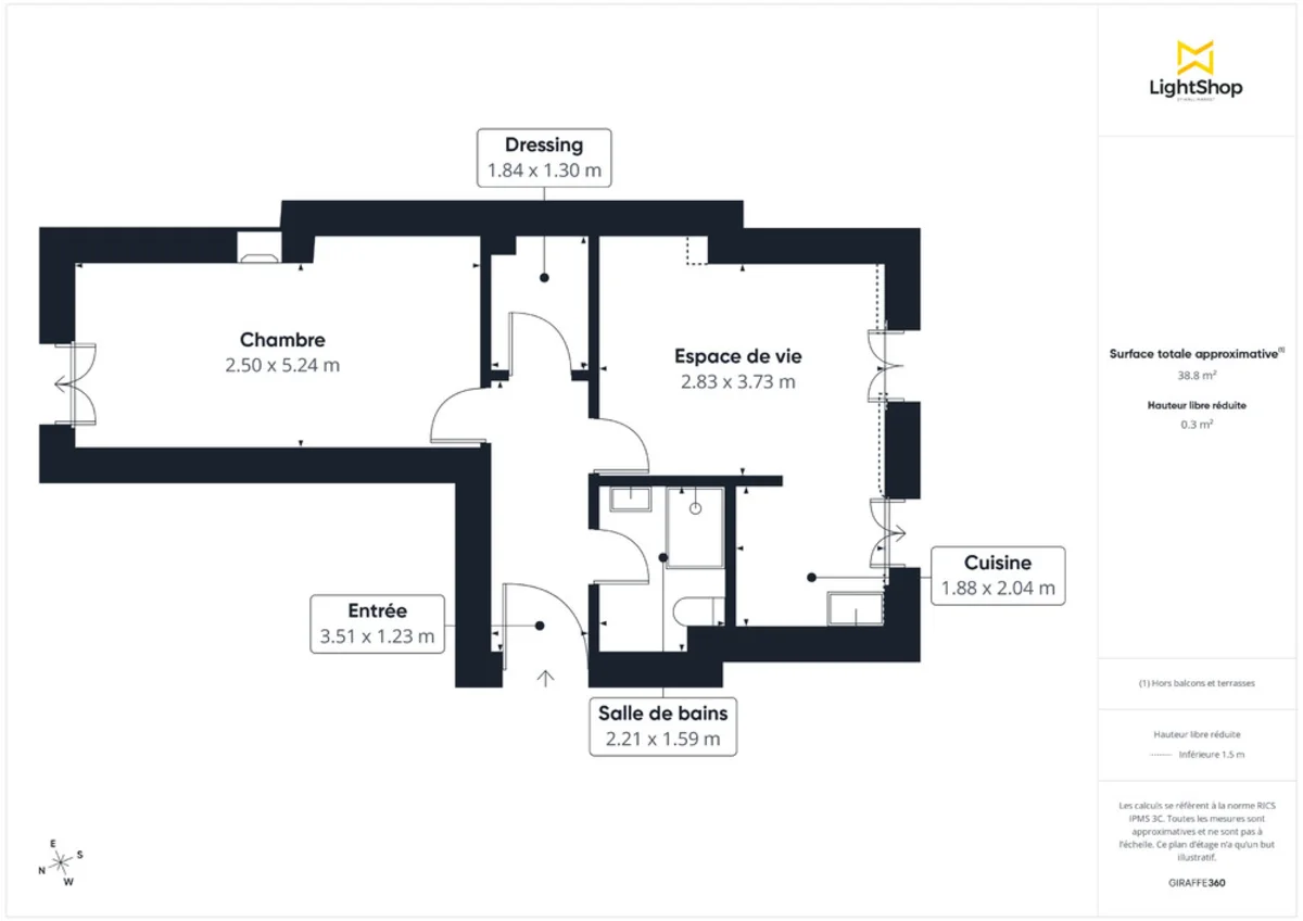 Appartement de 38.56 m² à Paris