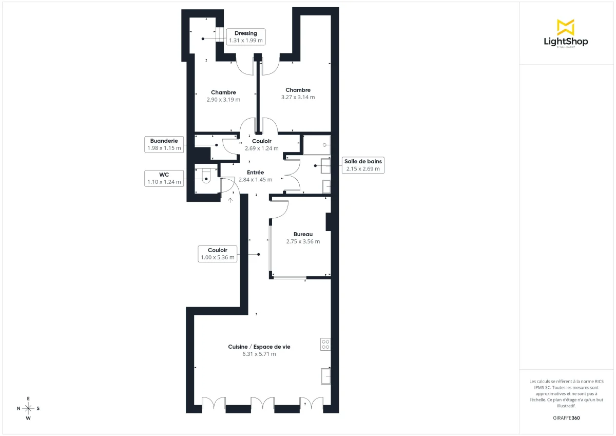 Appartement de 86.5 m² à Bordeaux