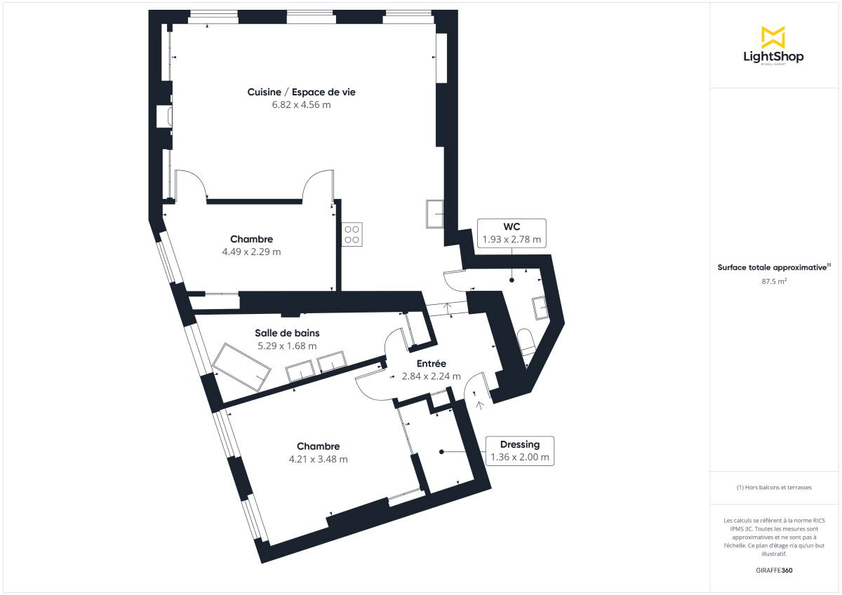 Appartement de 87.14 m² à Lyon